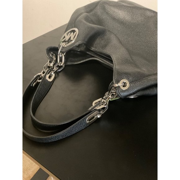 MICHAEL KORS Black Pebble Leather Hobo Shoulder Bag - Picture 7 of 13